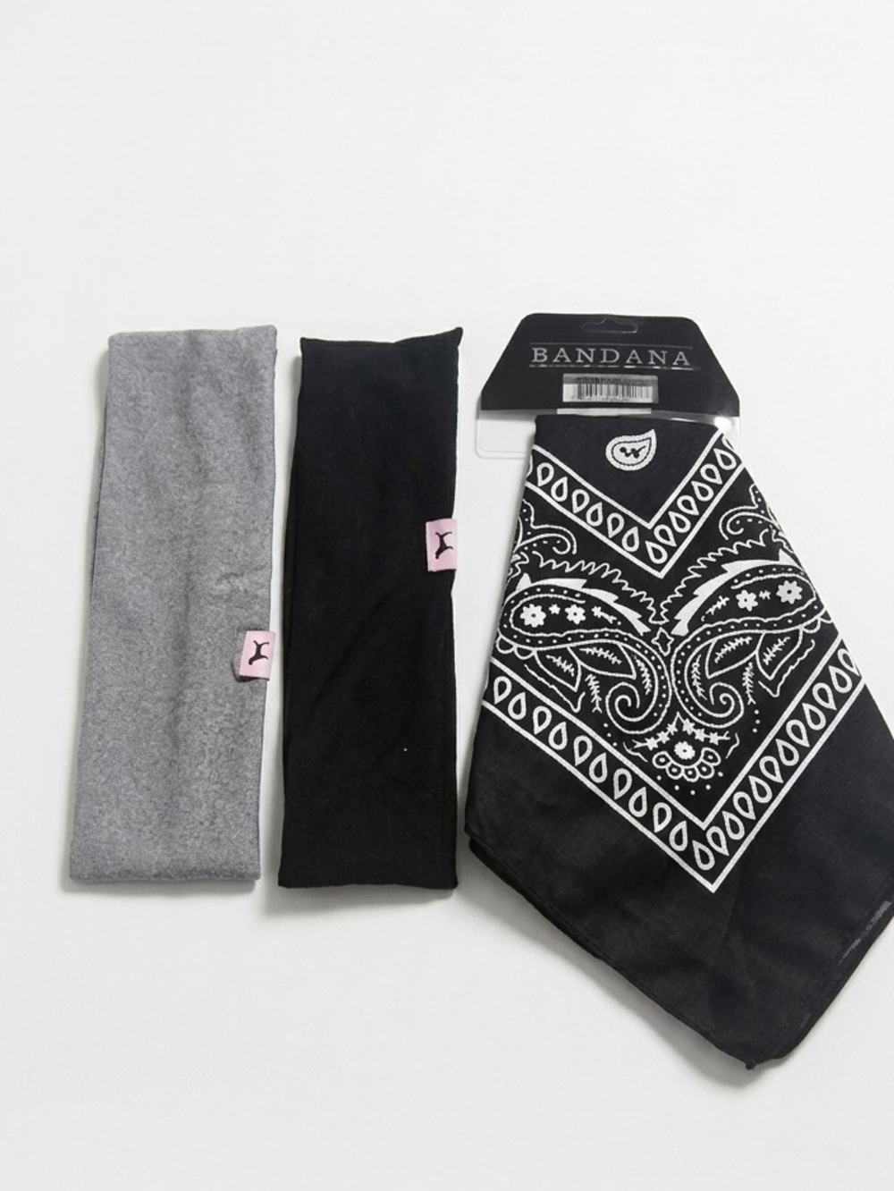 Black & Gray Men’s Bandana and Headband Set
